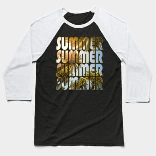 Summer Palm Trees In Text Baseball T-Shirt